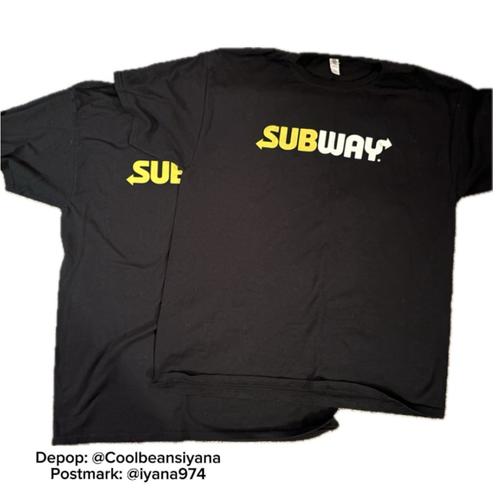 2 Large subway t-shirts